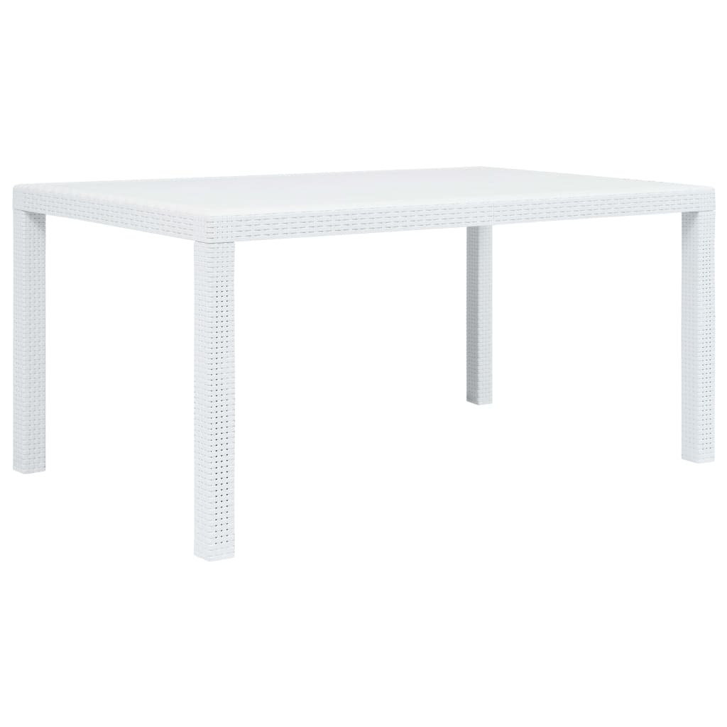 Tuintafel 150x90x72 cm rattan-look kunststof wit Tuintafel 150x90x72 cm rattan-look kunststof wit