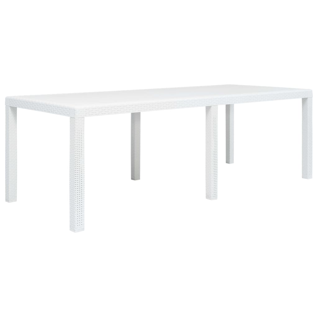 Tuintafel 220x90x72 cm rattan-look kunststof wit Tuintafel 220x90x72 cm rattan-look kunststof wit