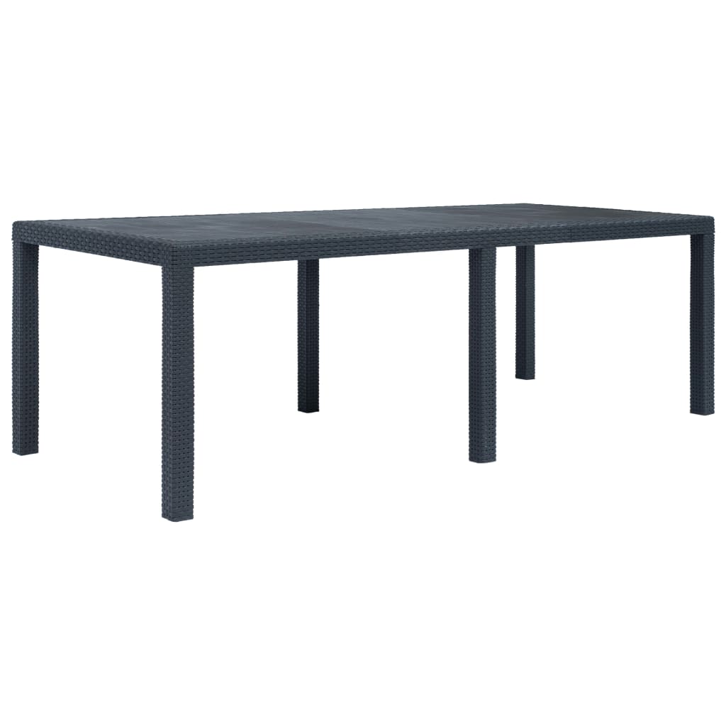 Tuintafel 220x90x72 cm rattan-look kunststof antraciet Tuintafel 220x90x72 cm rattan-look kunststof antraciet