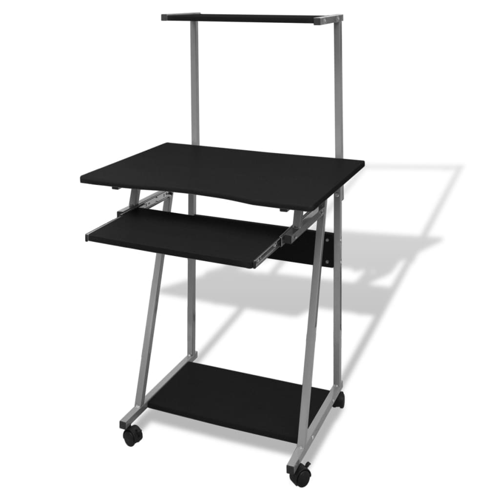 Computerbureau 68 x 48 x 115 cm (zwart) Computerbureau 68 x 48 x 115 cm (zwart)