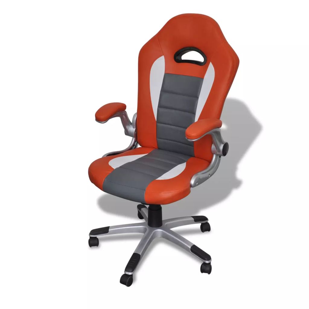 Bureaustoel modern ontwerp oranje kunstleer Bureaustoel modern ontwerp oranje kunstleer