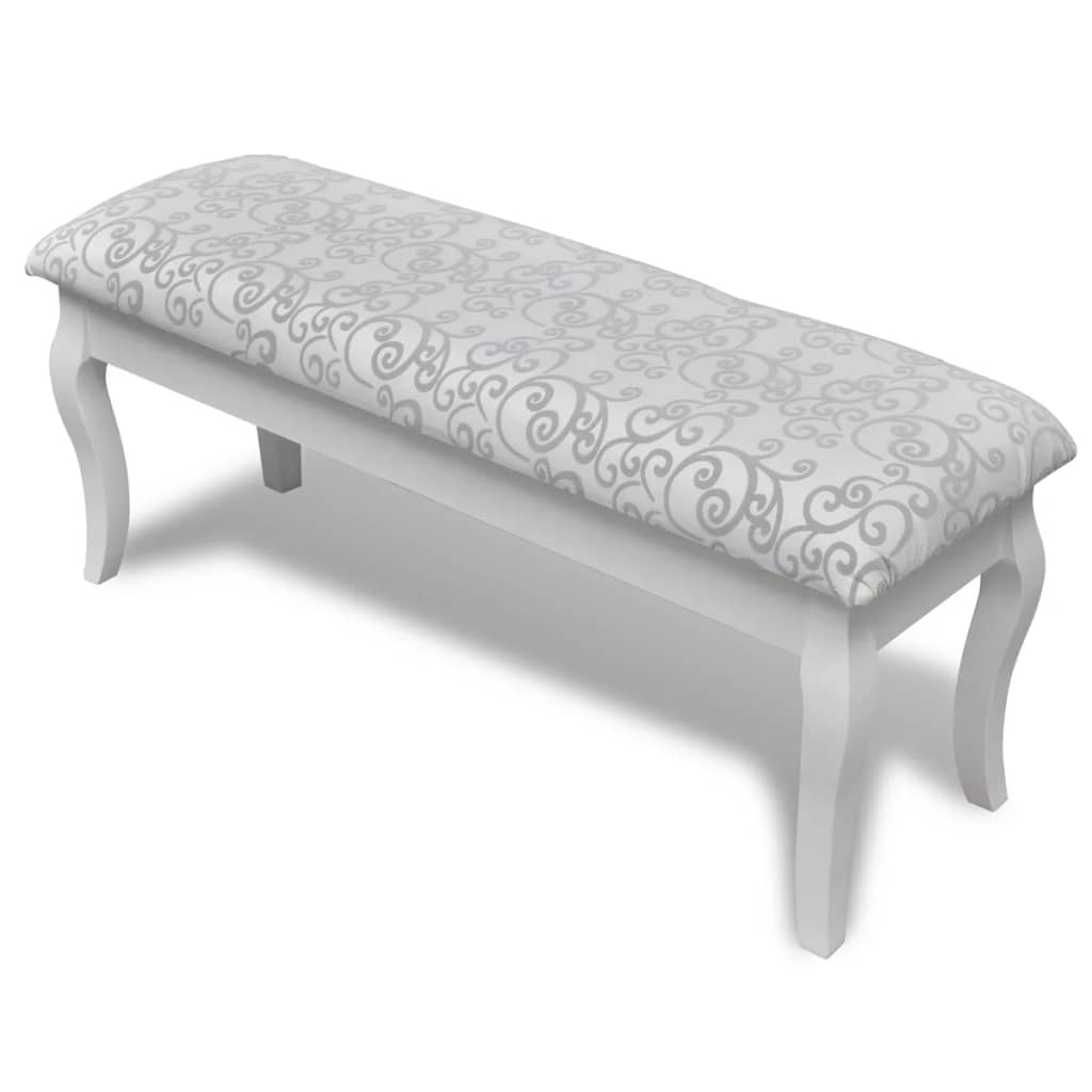 Hocker 2-zits voor kaptafel 110 cm wit Hocker 2-zits voor kaptafel 110 cm wit