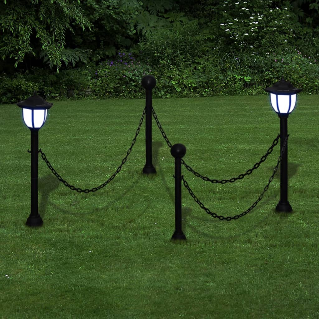 Hekwerk met 2 solarlampen Hekwerk met 2 solarlampen
