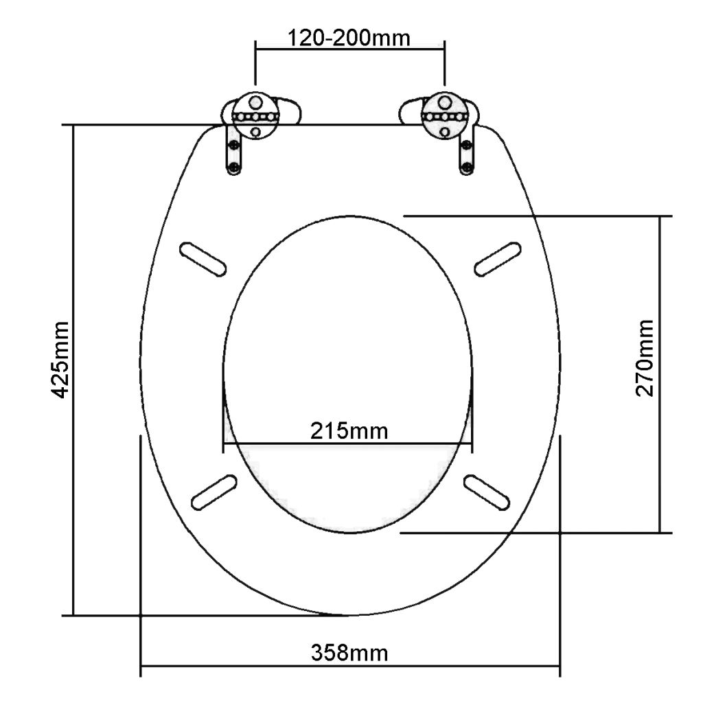 Toiletbril soft-close simpel ontwerp MDF zwart Toiletbril soft-close simpel ontwerp MDF zwart
