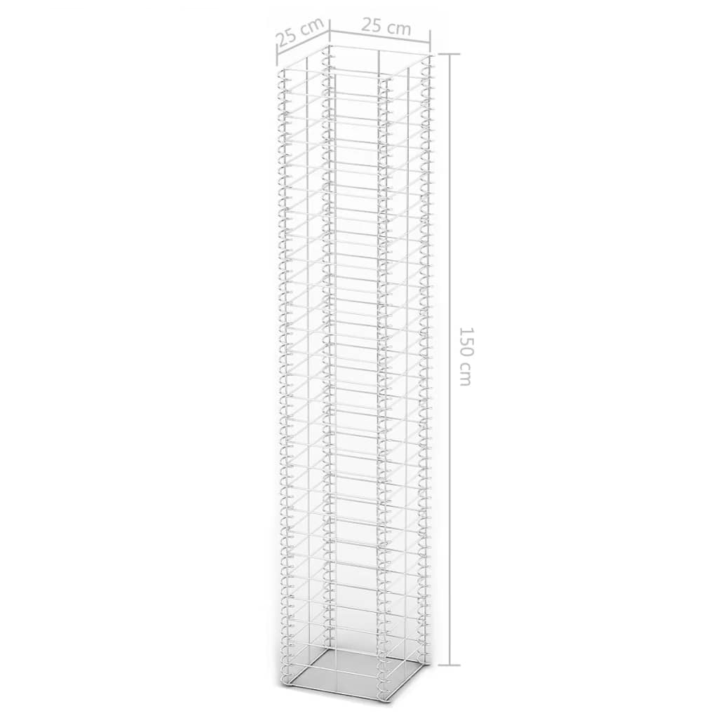 3-delige Schanskorfset 25x25x150 cm gegalvaniseerd draad 3-delige Schanskorfset 25x25x150 cm gegalvaniseerd draad