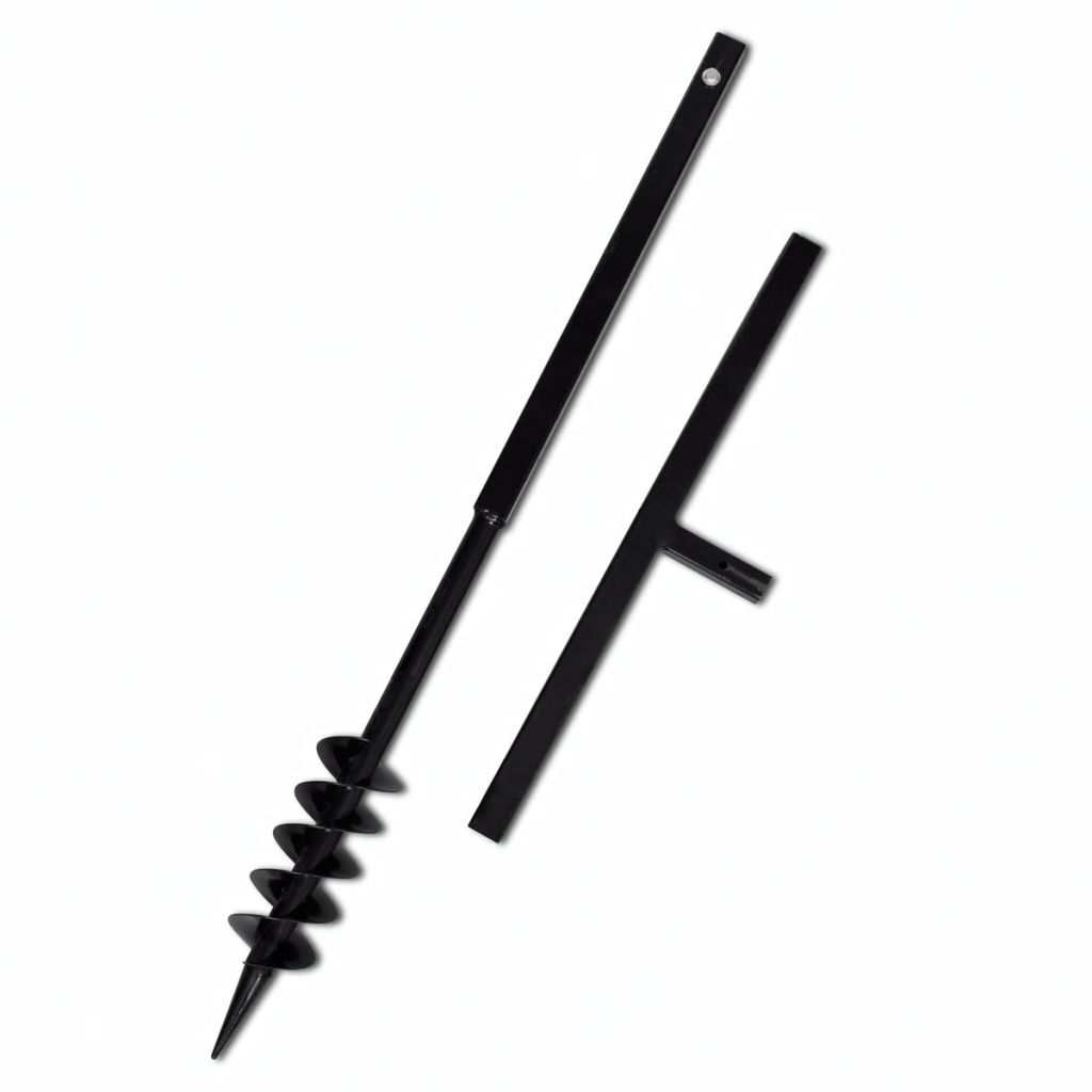 Grondboor met handvat en schroefkop (dubbele schroef) 80 mm (zwart) Grondboor met handvat en schroefkop (dubbele schroef) 80 mm (zwart)