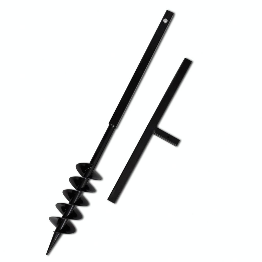 Grondboor met handvat en schroefkop (dubbele schroef) 100 mm (zwart) Grondboor met handvat en schroefkop (dubbele schroef) 100 mm (zwart)