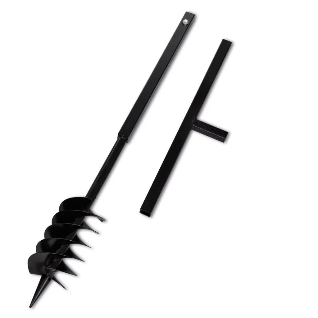 Grondboor met handvat en schroefkop (dubbele schroef) 120 mm (zwart) Grondboor met handvat en schroefkop (dubbele schroef) 120 mm (zwart)