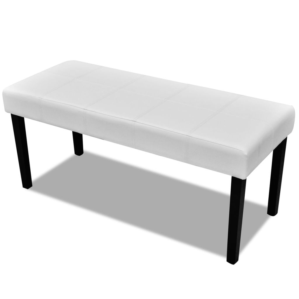 Kunstleren bankje 106 x 43 x 46 cm (Wit) Kunstleren bankje 106 x 43 x 46 cm (Wit)