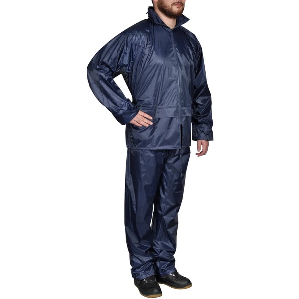 Regenpak 2-delig met capuchon (heren / marineblauw / maat M) Regenpak 2-delig met capuchon (heren / marineblauw / maat M)