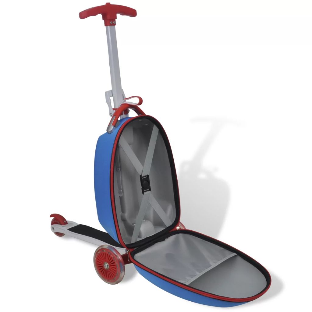 Kinderstep met rolkoffer blauw Kinderstep met rolkoffer blauw