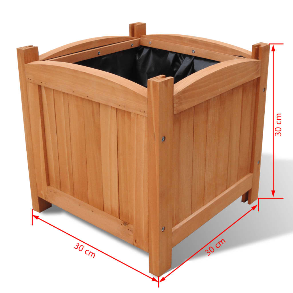 Plantenbakken 2 st 30x30x30 cm hout Plantenbakken 2 st 30x30x30 cm hout