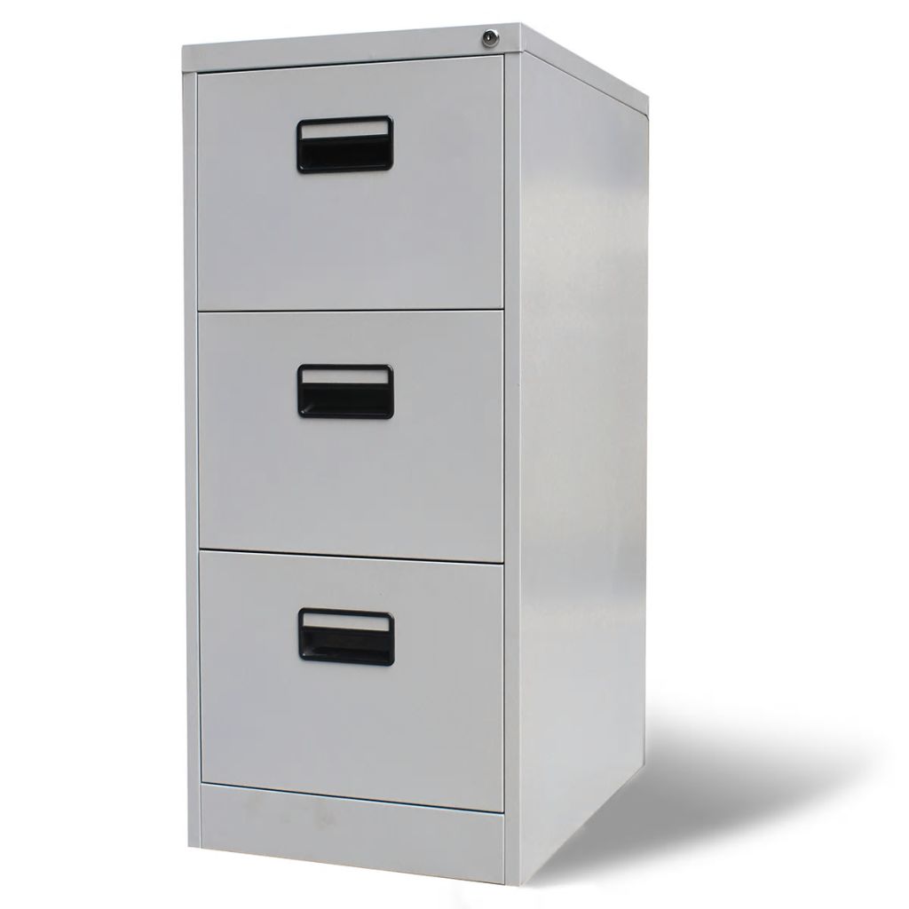 Archiefkast met 3 lades metaal grijs Archiefkast met 3 lades metaal grijs