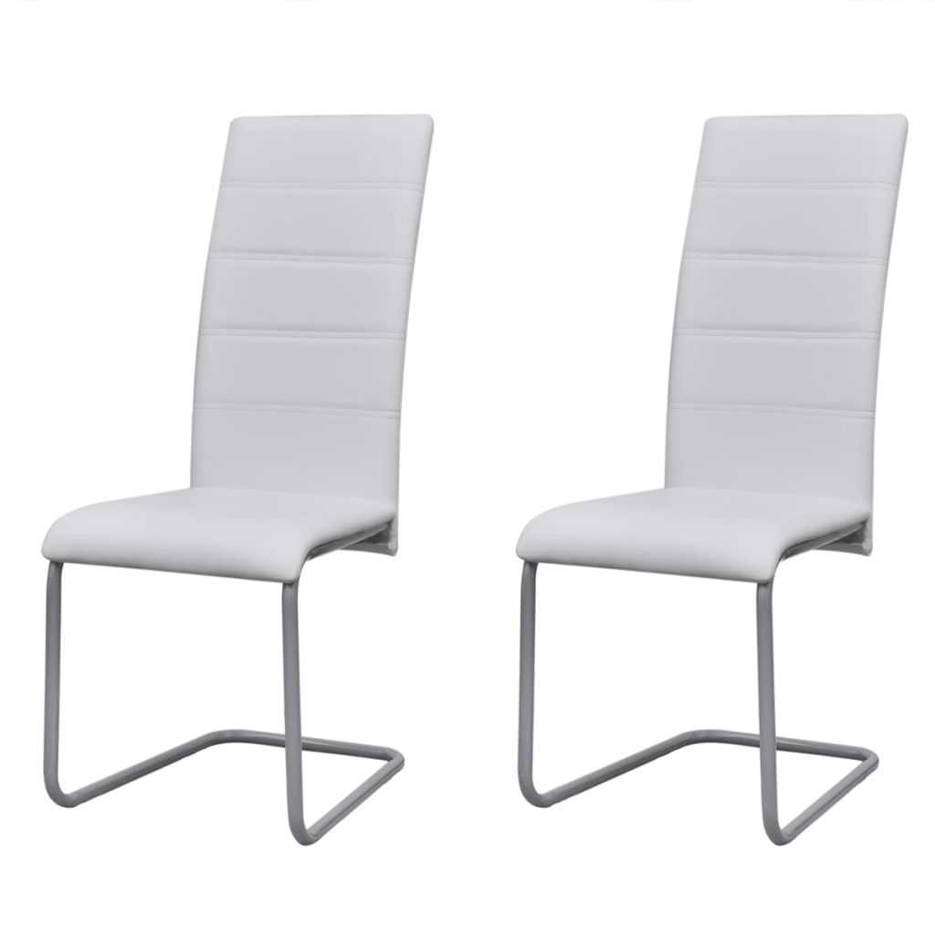 Eetkamerstoelen 2 st kunstleer wit Eetkamerstoelen 2 st kunstleer wit