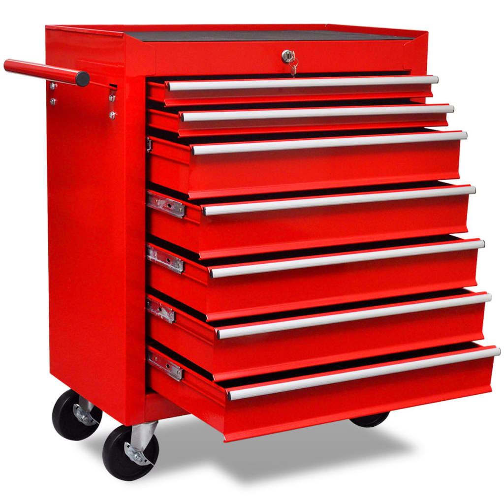 Gereedschapswagen 7 lades rood Gereedschapswagen 7 lades rood