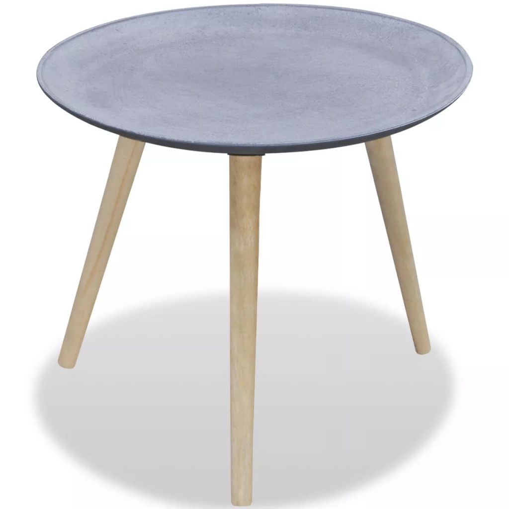 Bijzettafel rond beton-look grijs Bijzettafel rond beton-look grijs