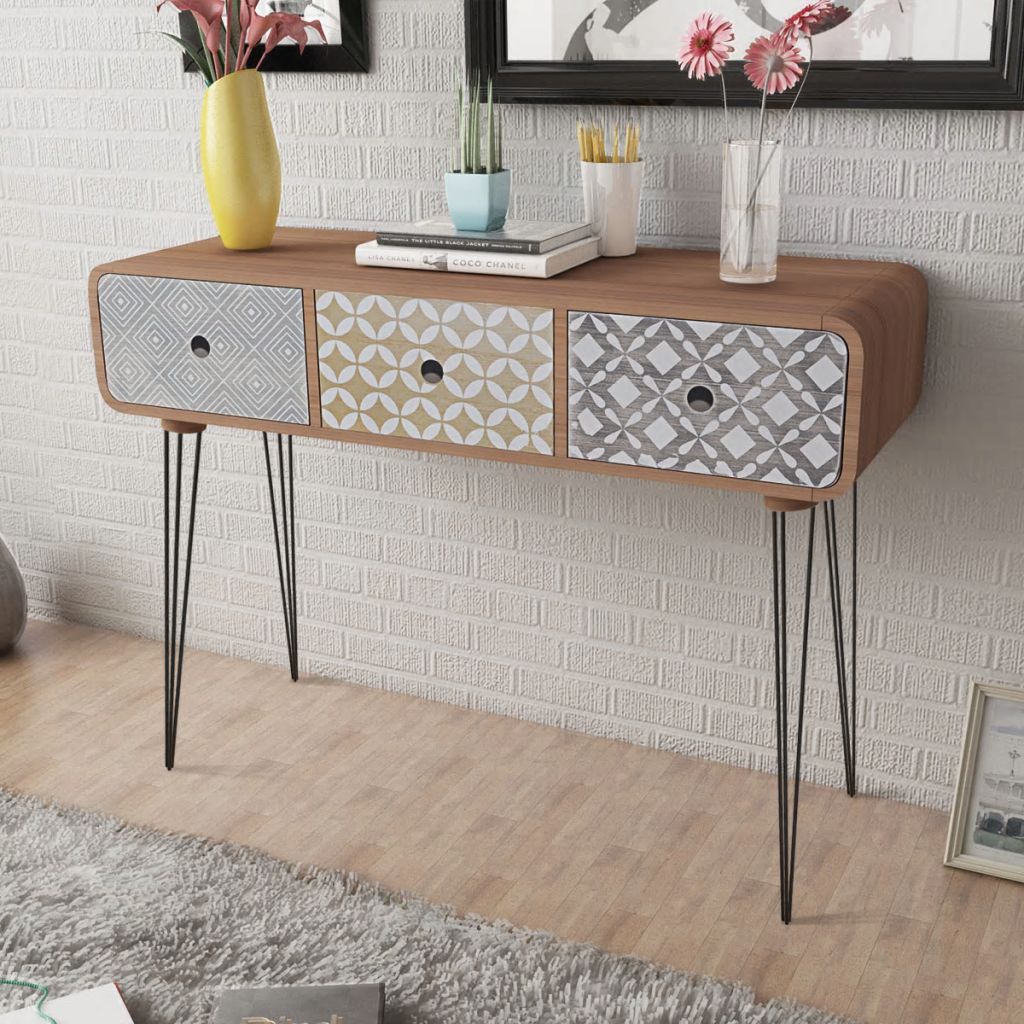 Wandtafel met 3 lades bruin Wandtafel met 3 lades bruin