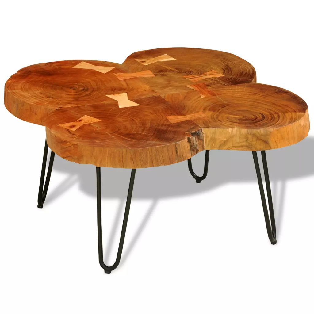 Salontafel 4 boomstammen 35 cm massief sheesham hout Salontafel 4 boomstammen 35 cm massief sheesham hout