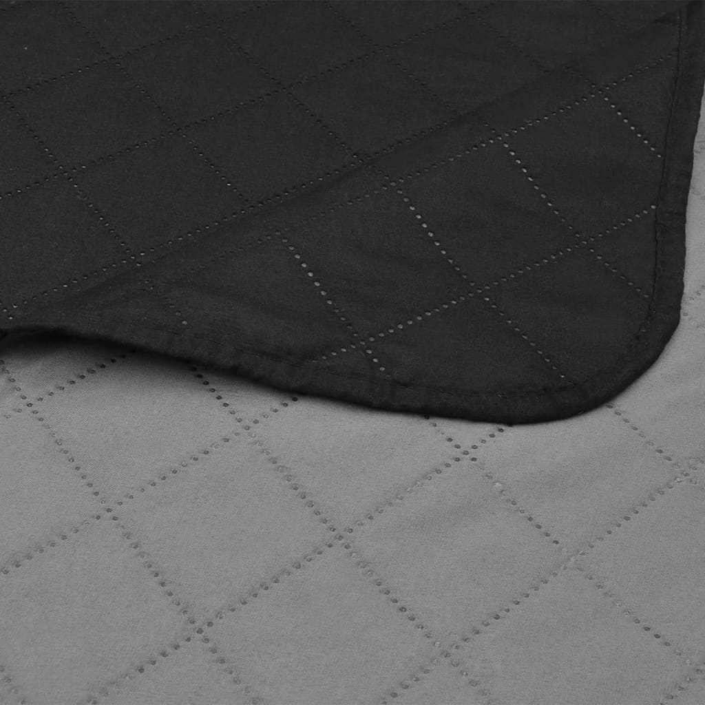 Bedsprei gewatteerd dubbelzijdig 170x210 cm zwart/grijs Bedsprei gewatteerd dubbelzijdig 170x210 cm zwart/grijs