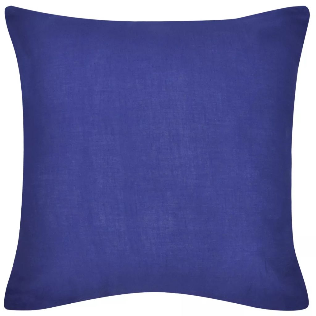 Kussenhoezen katoen 80 x 80 cm blauw 4 stuks Kussenhoezen katoen 80 x 80 cm blauw 4 stuks