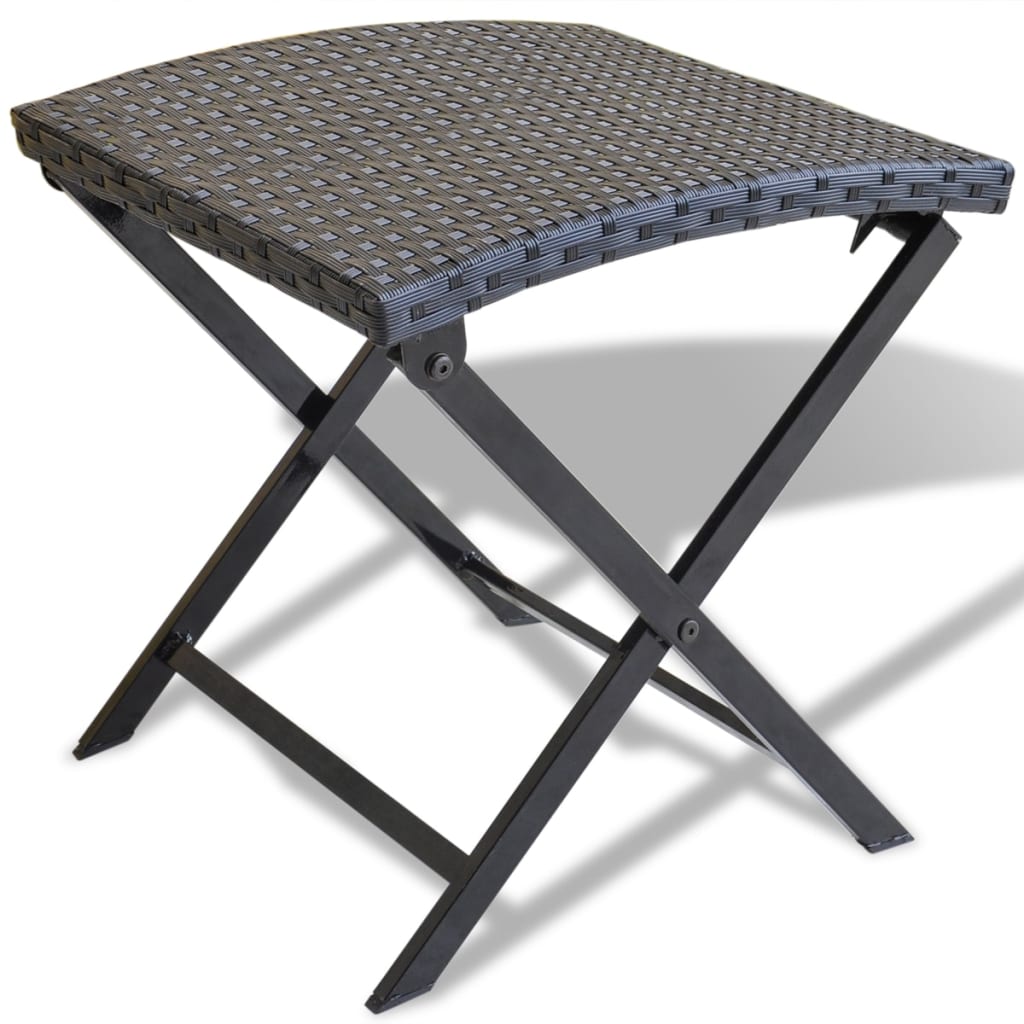 Kruk inklapbaar poly rattan zwart Kruk inklapbaar poly rattan zwart