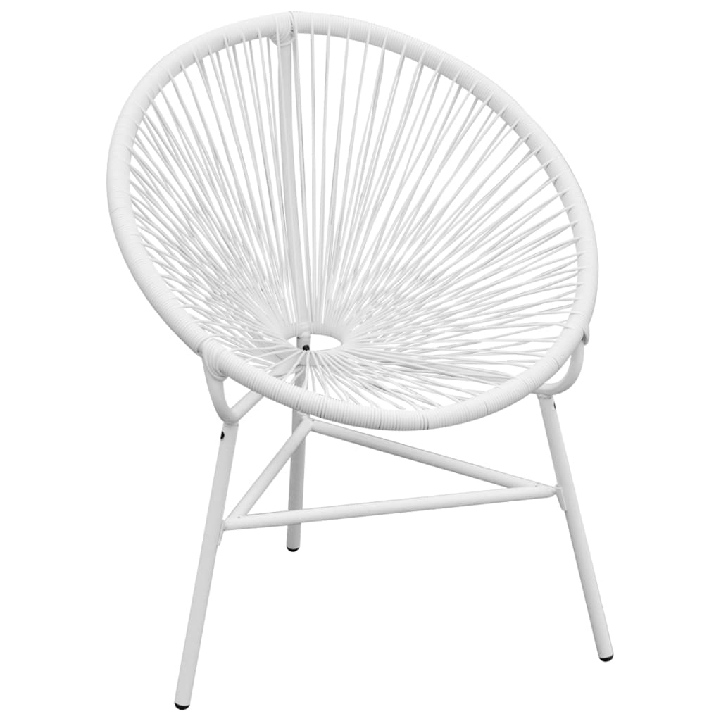 Tuinmaanstoel poly rattan wit