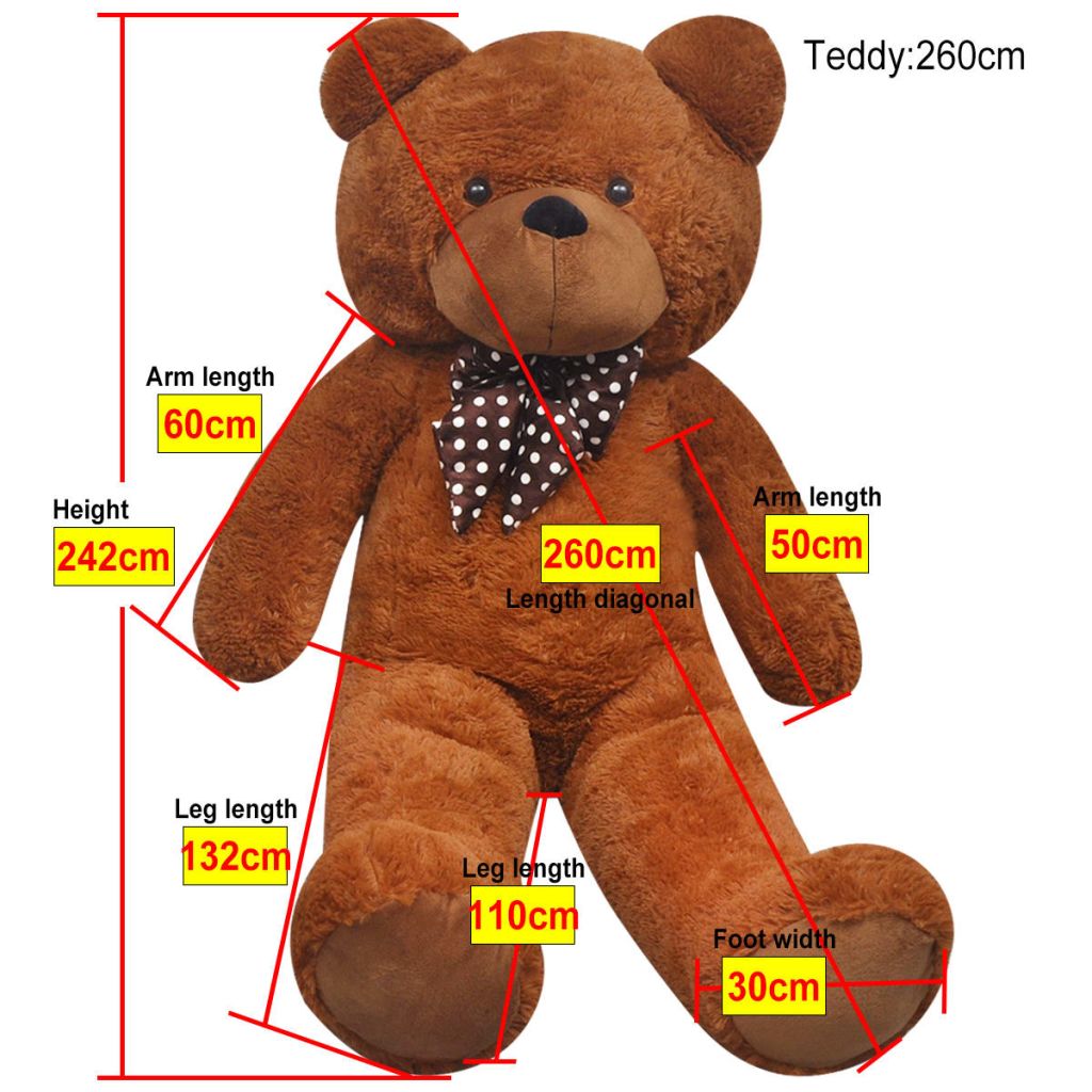Knuffelbeest teddybeer 260 cm pluche bruin Knuffelbeest teddybeer 260 cm pluche bruin