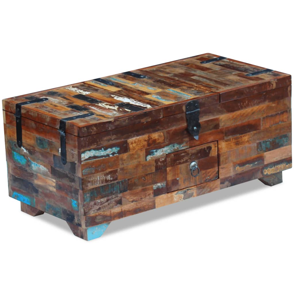 Salontafel kist massief gerecycled hout 80x40x35 cm Salontafel kist massief gerecycled hout 80x40x35 cm
