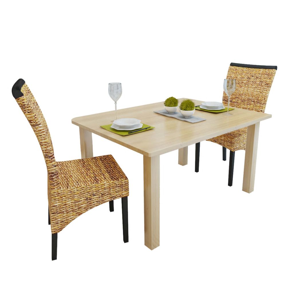 Eetkamerstoelen 2 st abaca en massief mangohout Eetkamerstoelen 2 st abaca en massief mangohout
