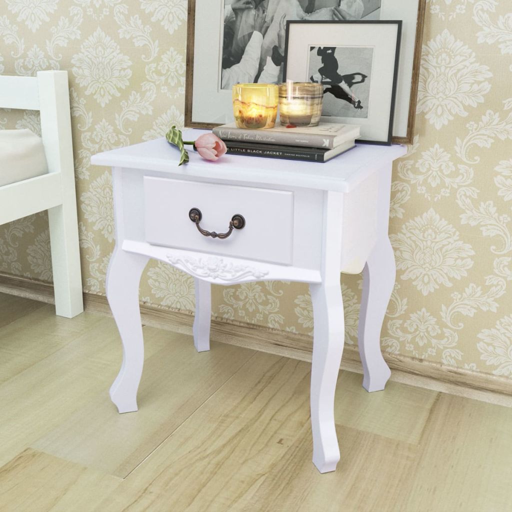 Nachtkastjes 2 stuks MDF wit Nachtkastjes 2 stuks MDF wit