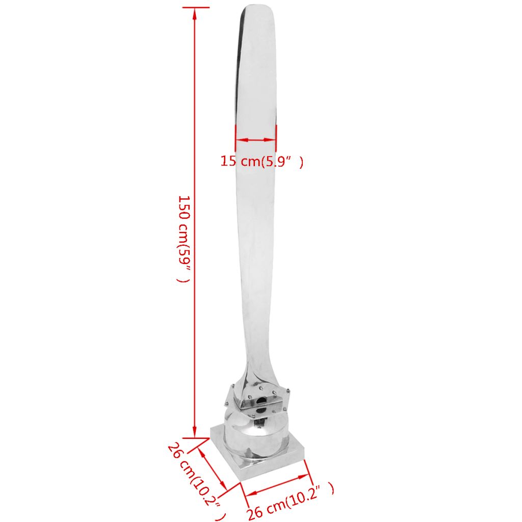 Propellerblad-standaard aluminium zilver 150 cm Propellerblad-standaard aluminium zilver 150 cm