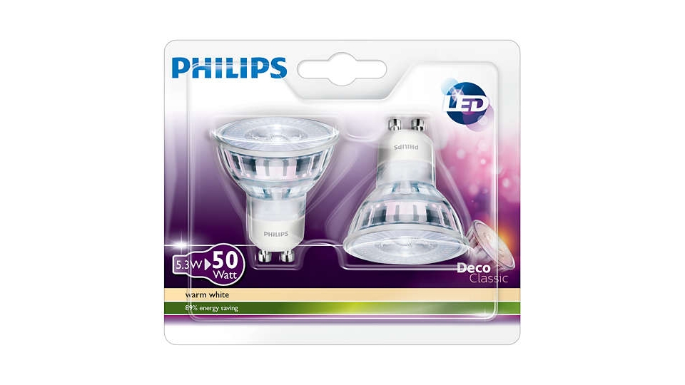 Philips LED5,3W(50W)GU10DUOPack LED Reflectorlamp Philips LED5,3W(50W)GU10DUOPack LED Reflectorlamp