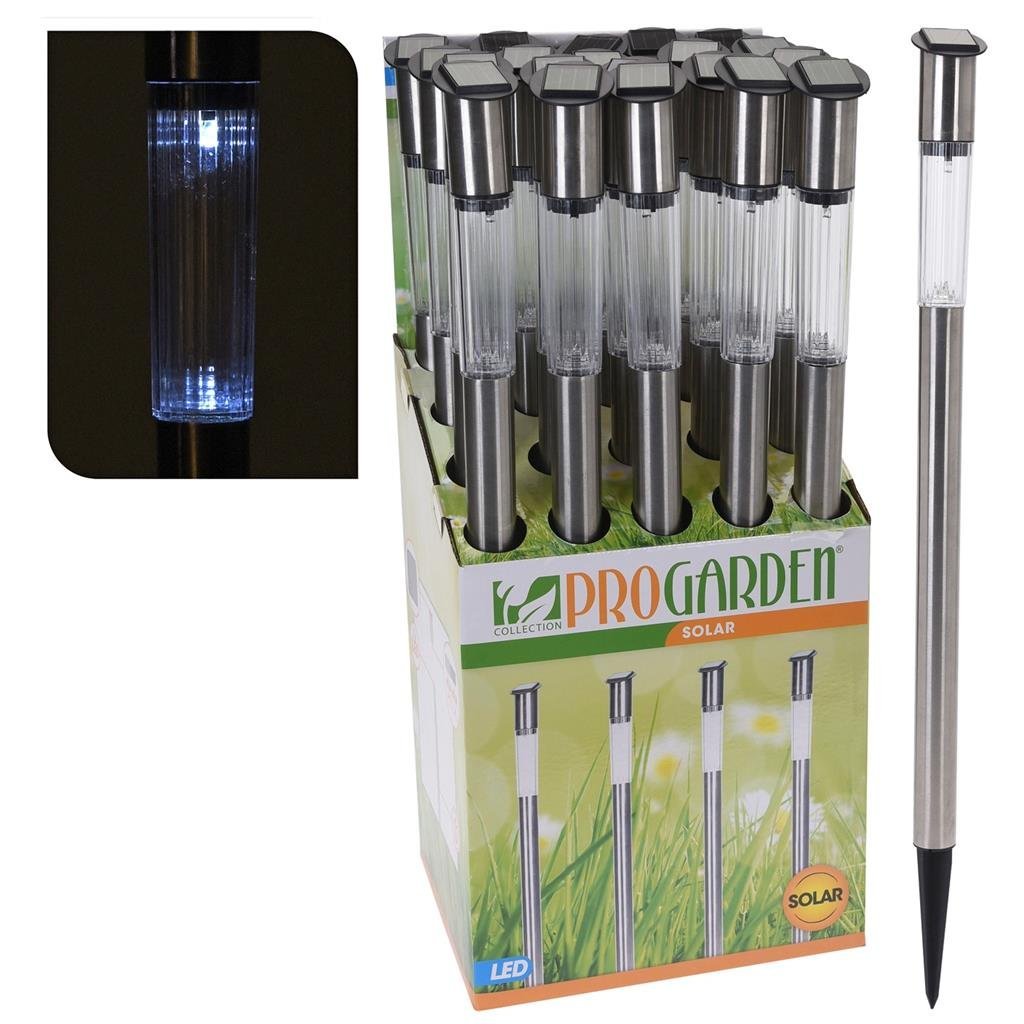 Pro Garden Solar LED Tuinlamp 3x70 cm RVS Pro Garden Solar LED Tuinlamp 3x70 cm RVS