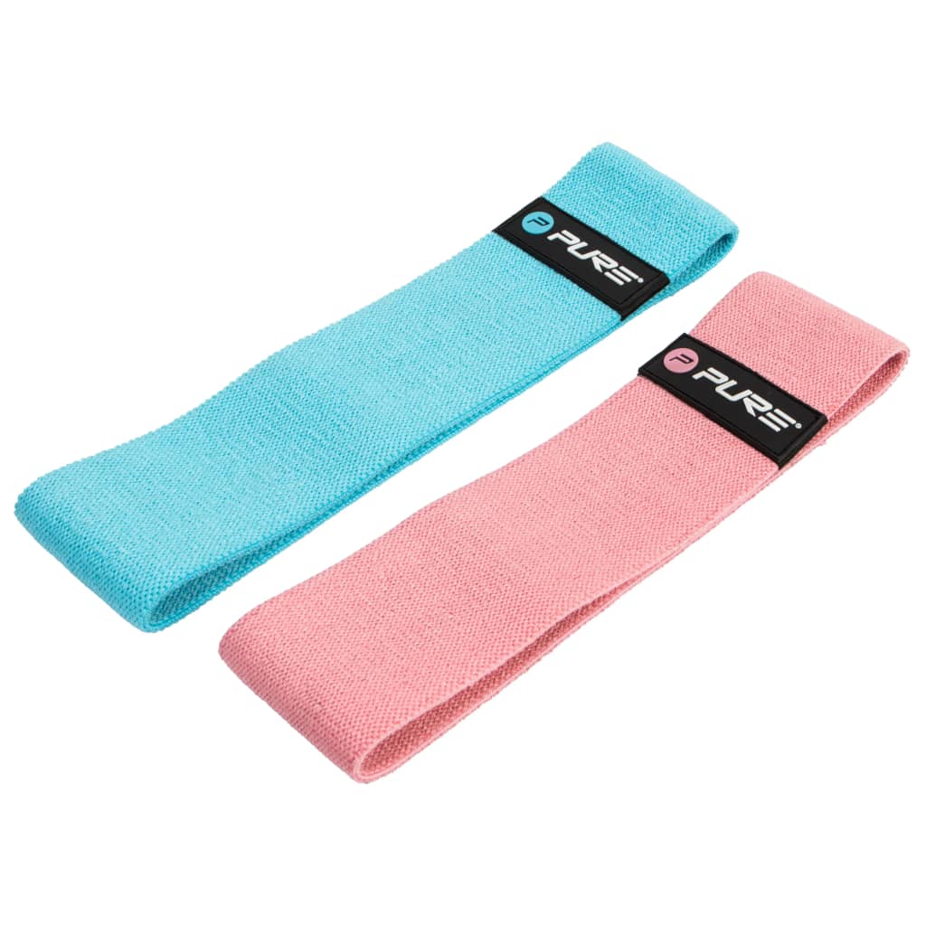Pure2Improve Trainingsbandenset blauw en roze Pure2Improve Trainingsbandenset blauw en roze