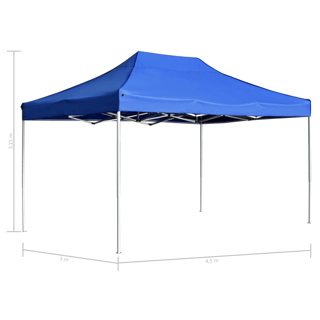Partytent professioneel inklapbaar 4,5x3 m aluminium blauw Partytent professioneel inklapbaar 4,5x3 m aluminium blauw