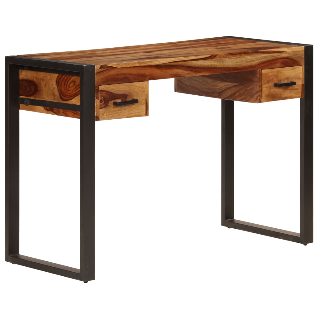 Bureau met 2 lades 110x50x77 cm massief sheeshamhout Bureau met 2 lades 110x50x77 cm massief sheeshamhout