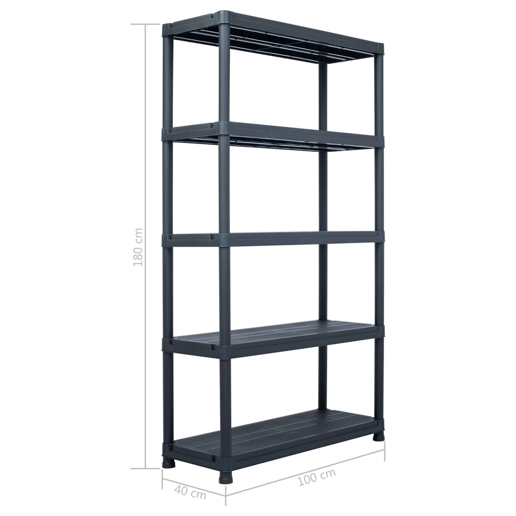 Opbergrek 220 kg 90x40x138 cm kunststof zwart Opbergrek 220 kg 90x40x138 cm kunststof zwart