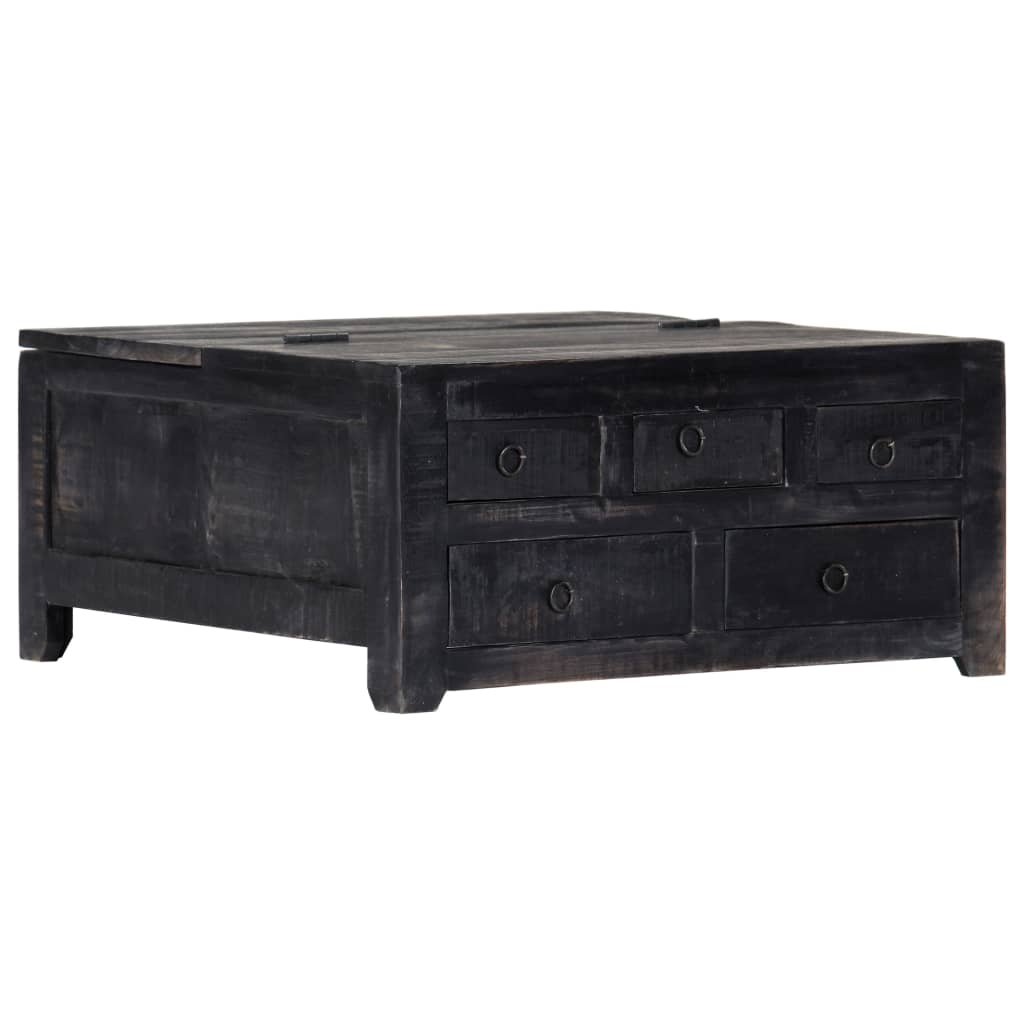 Salontafel 65x65x30 cm massief mangohout zwart Salontafel 65x65x30 cm massief mangohout zwart
