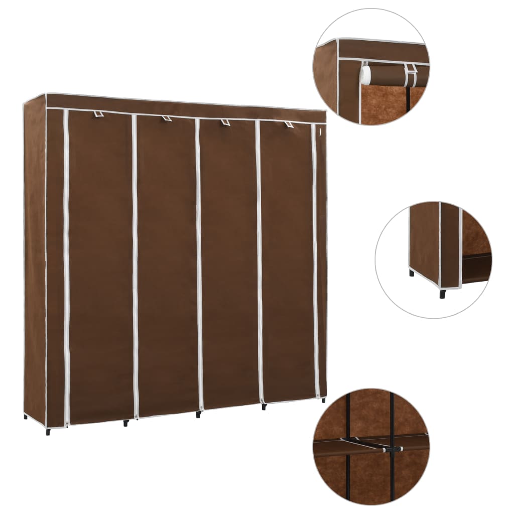 Kledingkast met 4 vakken 175x45x170 cm bruin Kledingkast met 4 vakken 175x45x170 cm bruin