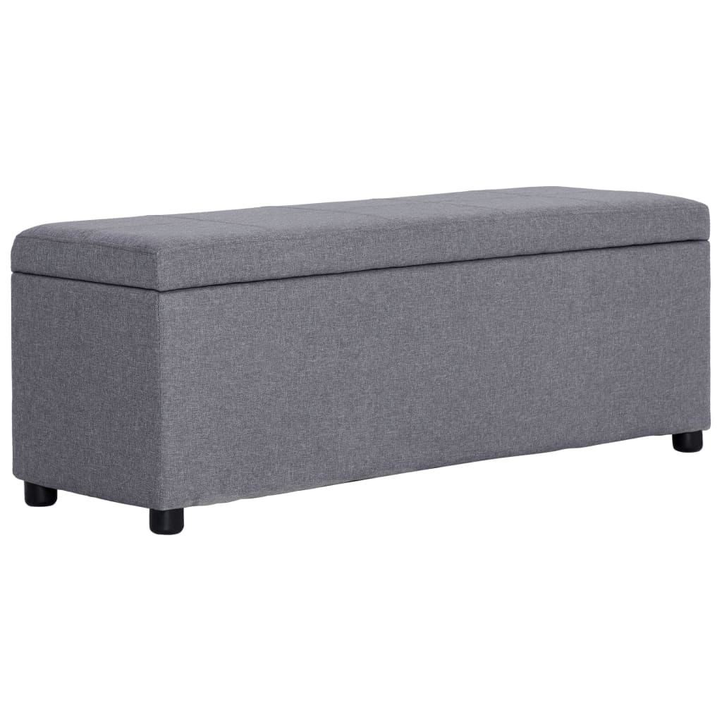 Bankje met opbergvak 116 cm polyester lichtgrijs Bankje met opbergvak 116 cm polyester lichtgrijs