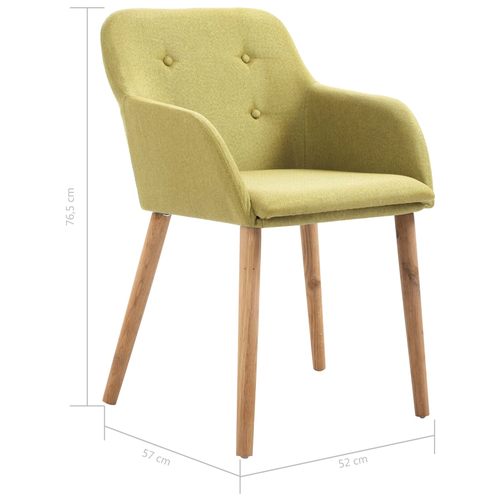 Eetkamerstoelen 2 st stof groen Eetkamerstoelen 2 st stof groen