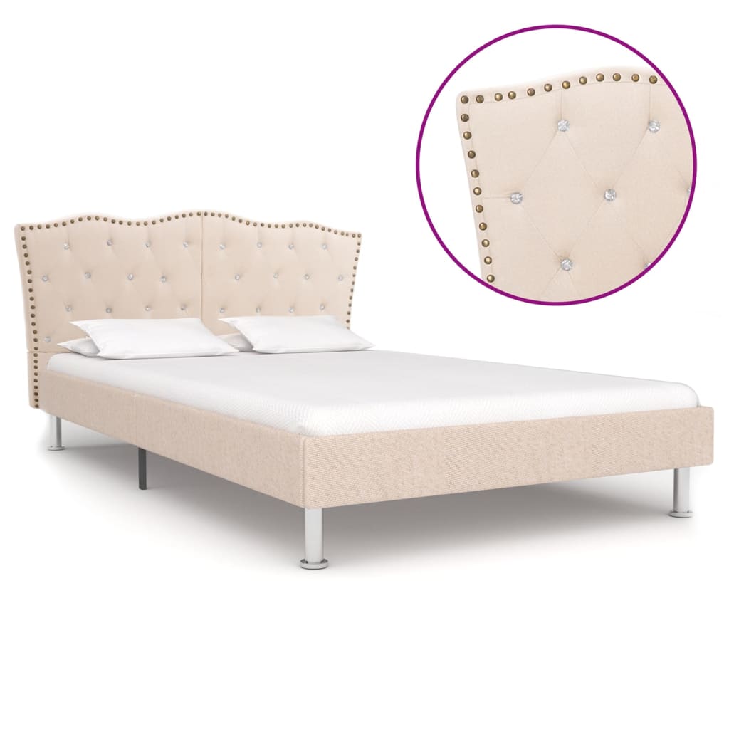 Bedframe stof beige 140x200 cm Bedframe stof beige 140x200 cm