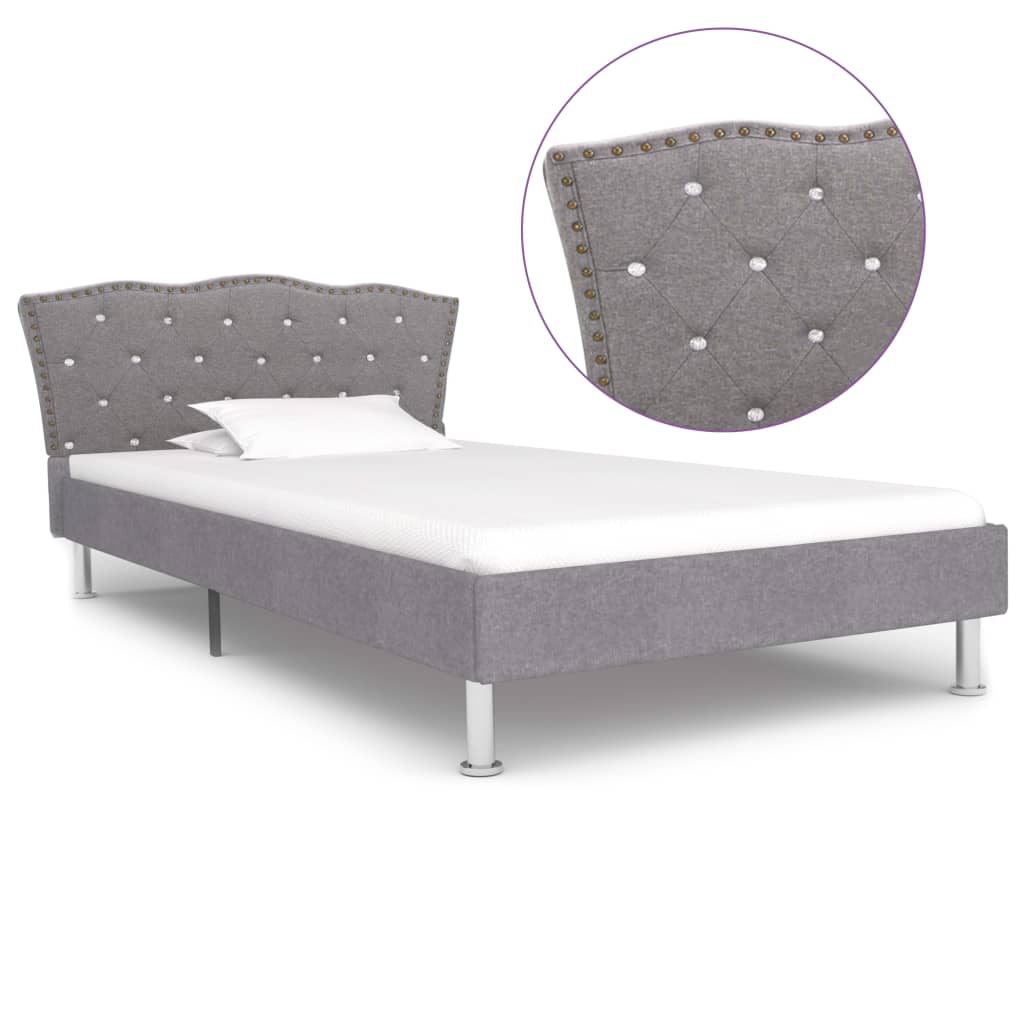 Bedframe stof lichtgrijs 90x200 cm Bedframe stof lichtgrijs 90x200 cm
