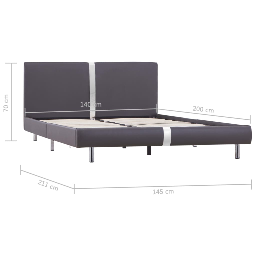 Bedframe kunstleer grijs 140x200 cm Bedframe kunstleer grijs 140x200 cm