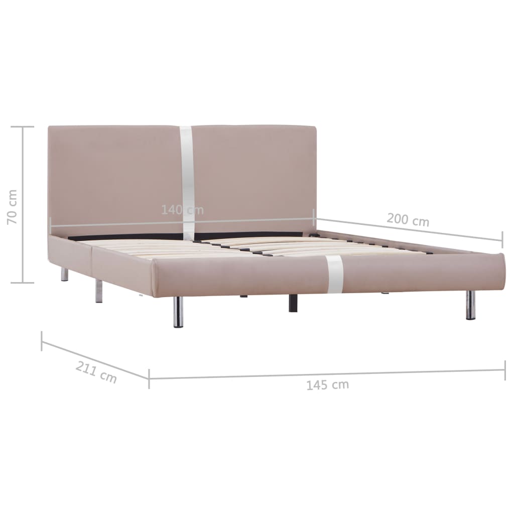Bedframe kunstleer cappuccino 140x200 cm Bedframe kunstleer cappuccino 140x200 cm