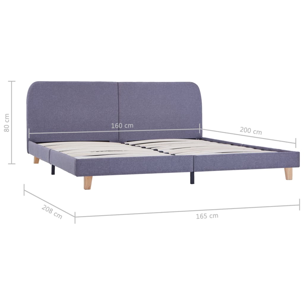Bedframe stof lichtgrijs 160x200 cm Bedframe stof lichtgrijs 160x200 cm