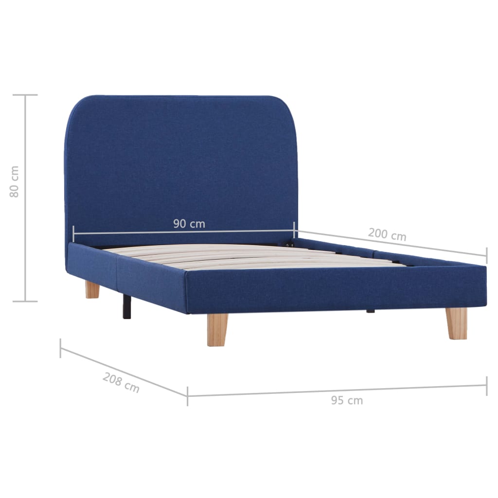 Bedframe stof blauw 90x200 cm Bedframe stof blauw 90x200 cm