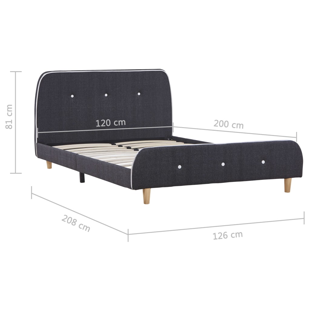 Bedframe stof donkergrijs 120x200 cm Bedframe stof donkergrijs 120x200 cm