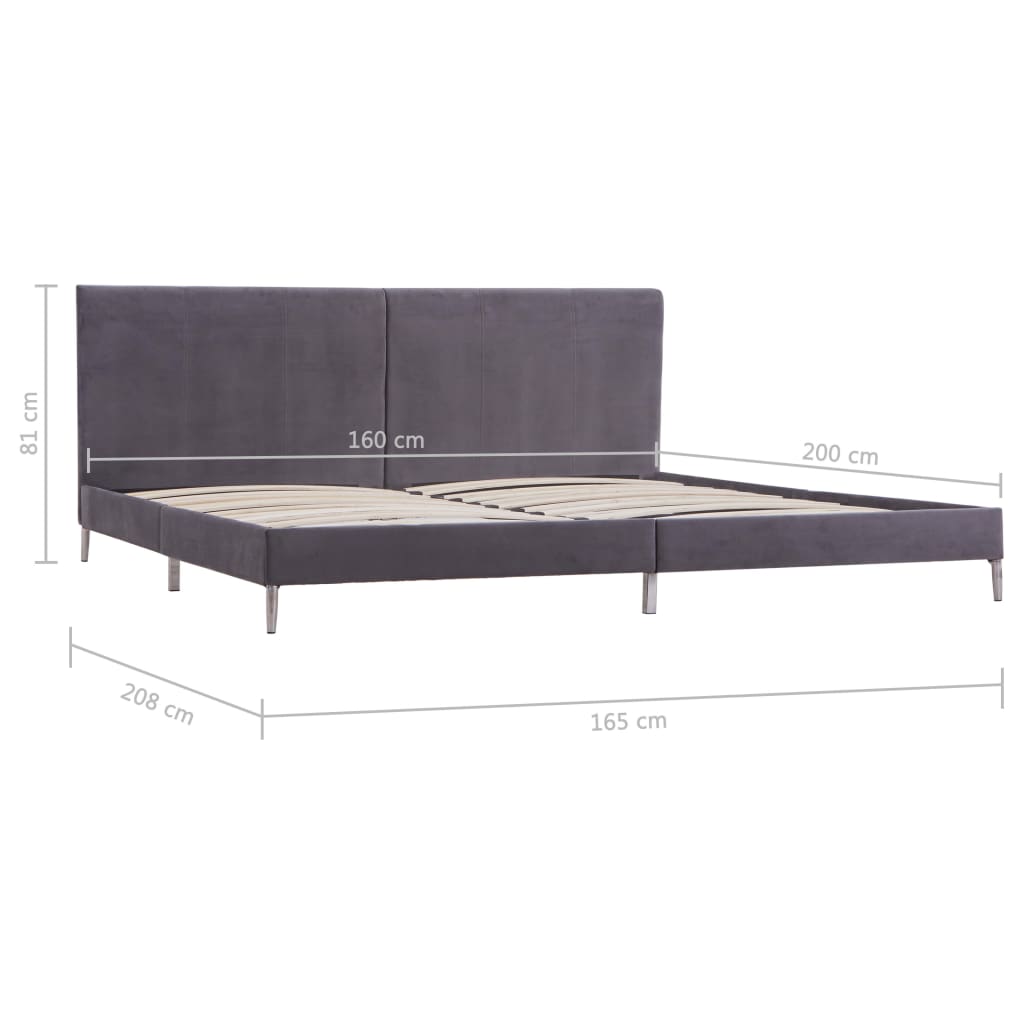 Bedframe stof grijs 160x200 cm Bedframe stof grijs 160x200 cm