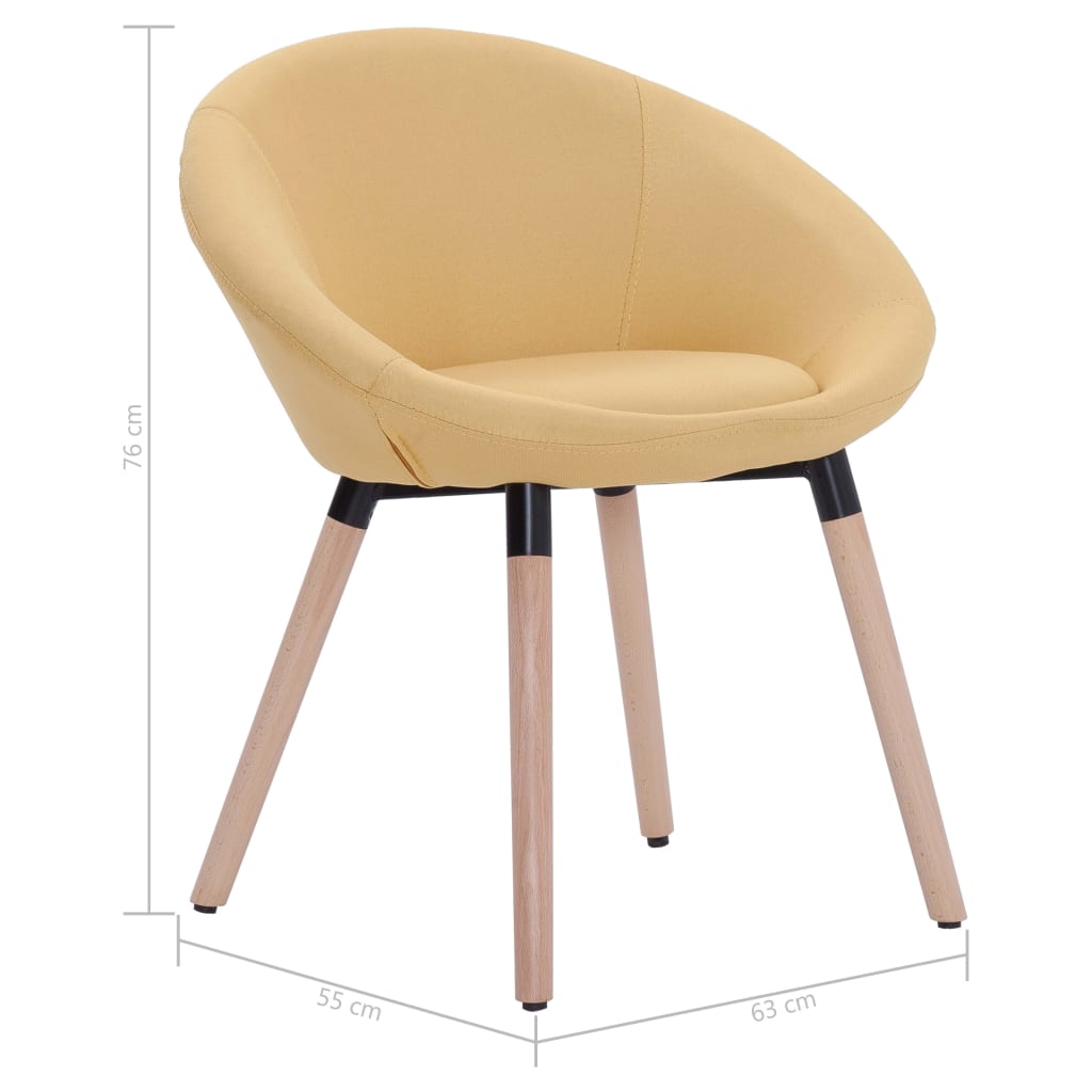 Eetkamerstoelen 2 st stof geel Eetkamerstoelen 2 st stof geel